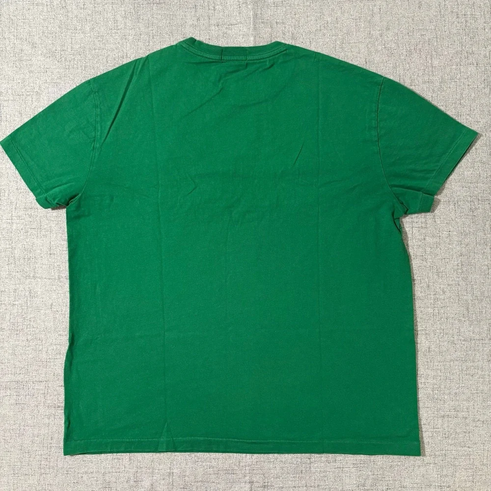 Polo Ralph Lauren Tshirt Men Large Classic Fit Green Graphic Stitched Rainbow